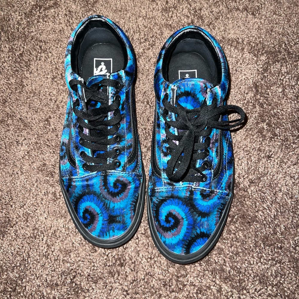Tie dye felt vans